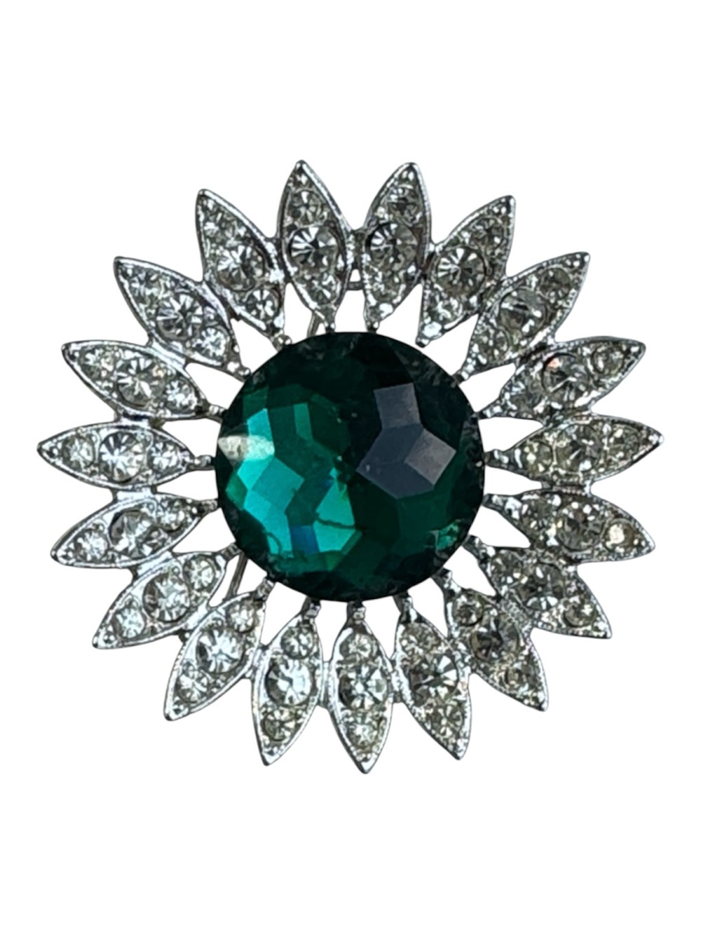 Vintage Sarah Coventry βKathleenβ Emerald Green & Glass Rhinestones 2β Brooch